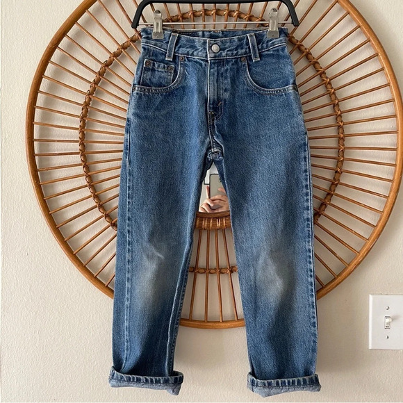 Levi’s 550 relaxed fit vintage jeans Sz 7 denim loose y2k cotton kids boy girl - Picture 1 of 13